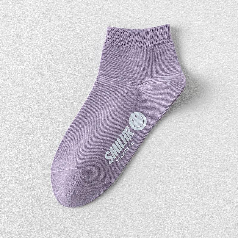 Female Spring and Summer Thin Foot Smile Shallow Mouth Breathable Boneless Low Tube Cotton Socks