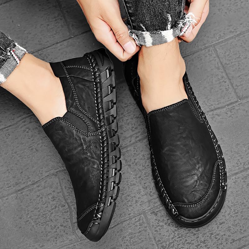 Fashion Classic Men's Leather Casual Shoes High-quality Handmade Soles Versatile Oxford Shoes Comfortable Soft Soled Men's Walking Shoes