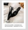 2025 spring and summer daughter temperament pointed head shallow mouth empty high heels leopard print women's single shoes bag head sandals 6cm shoes