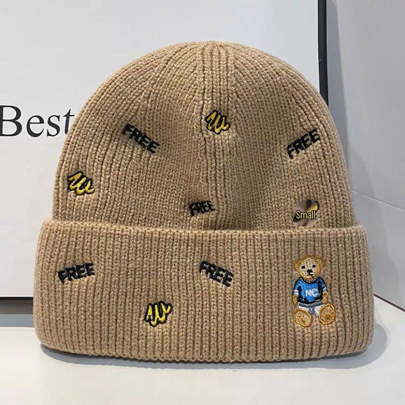 Korean Cute Embroidered Letter Woolen Beanie - Autumn & Winter Parent-Child Hat