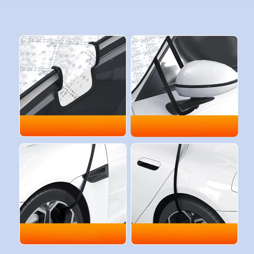 Thick car windshield cover, sunroof sunshade, car sun protection, heat insulation, foldable dust-proof half protective cover
