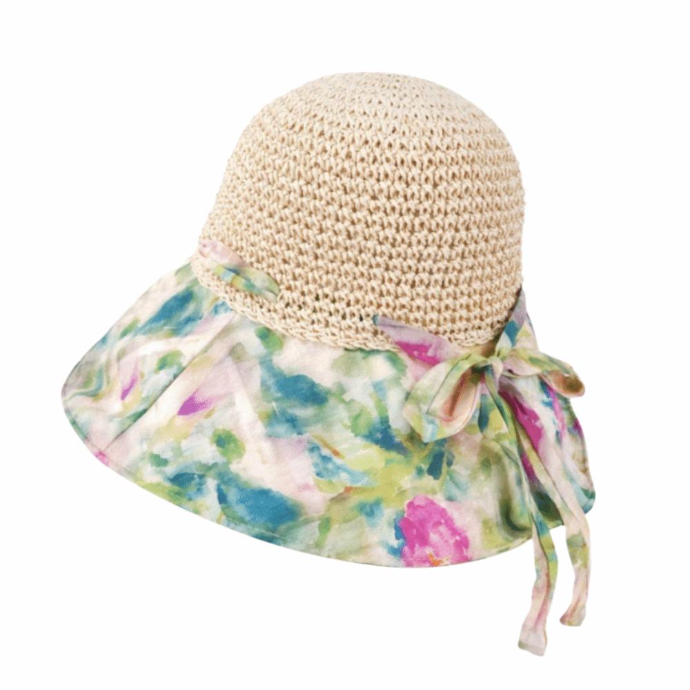 Grass Hat Large Brim Straw Hat Foldable Exquisite Flower Sun Protection Hat Uv Protection Breathable Beach Hat Beach