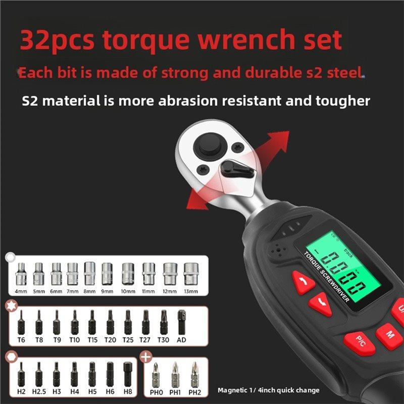 A84E-Electrician Screwdriver Digital Torque Wrench Electronic Kilogram Wrench Torque Wrench Set 1-20N.M