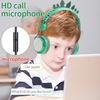 Cute Dinosaur Cartoon Kids Boys Wired Headphone Headset With Microphone