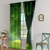 2pc,  Scene Curtains Forest1 Machine Washable Fabric,Without Electricity Spring Party & Holiday Decor Perfect for Holiday