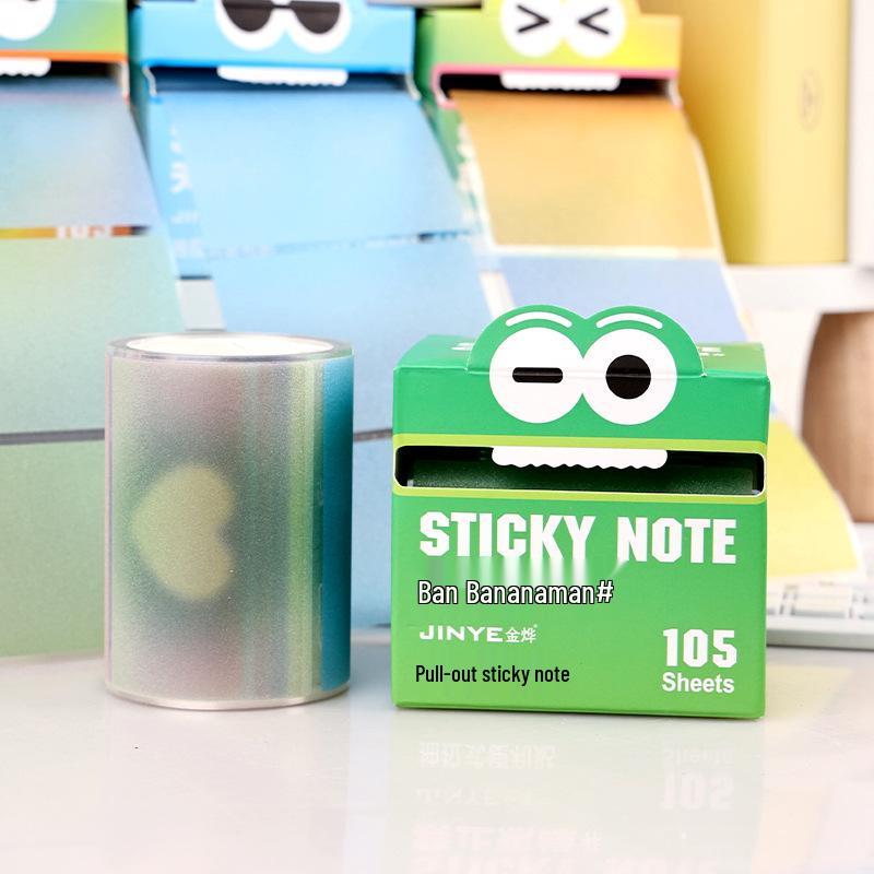 Gradient Retractable Dopamine Sticky Notes - Transparent Frosted, Pearlescent Material; No-Residue High-Value Memo Pads