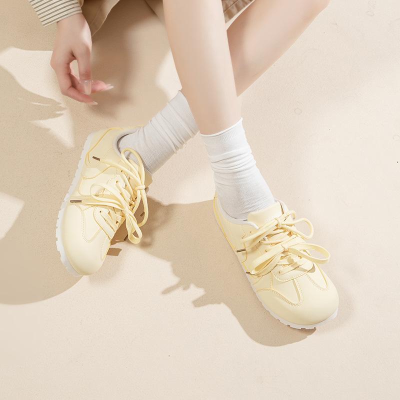 

2025 spring and summer new thin-soled color matching fashion high-end board shoes female students moral training women s shoes niche casual shoes 40