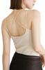 [Bambi Water] Camisole Bra Top with Built-in Cups [Patented] Women's Bra Camisole Cotton Rib Top with Back Cross (L, Ivory)