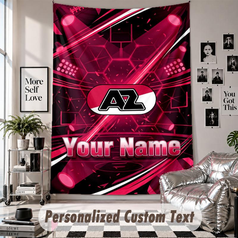 Wall Hanging Tapestry With Custom Name & Text, AZ Alkmaar Decorative Tapestry For Bedroom