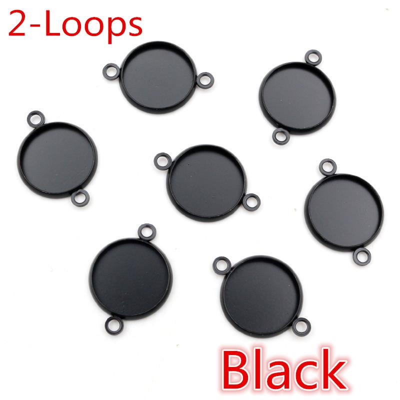 8-25mm Single/Double Loops Round Cabochon Base Tray Bezels Blank Setting Supplies For Jewelry Making Findings Bracelet Pendant