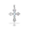 Blue Topaz Cross Pendant, 925 Sterling Silver Gemstone