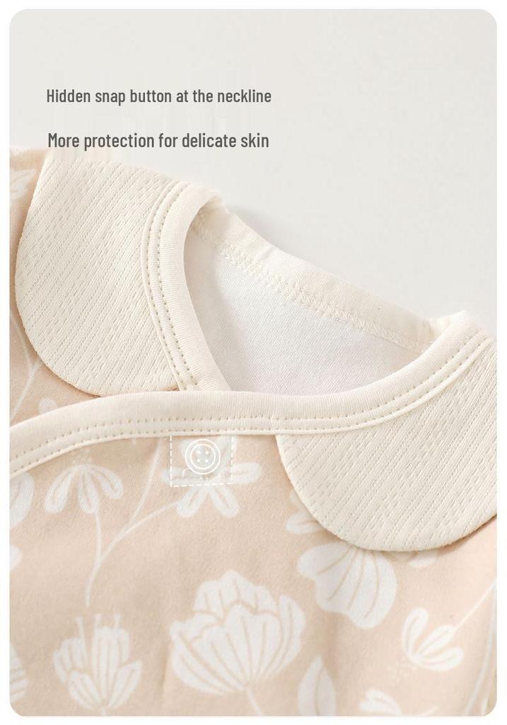 Newborn Pure Cotton Baby Jumpsuit: Spring & Autumn Monk Style Bodysuit for Infants & Toddlers
