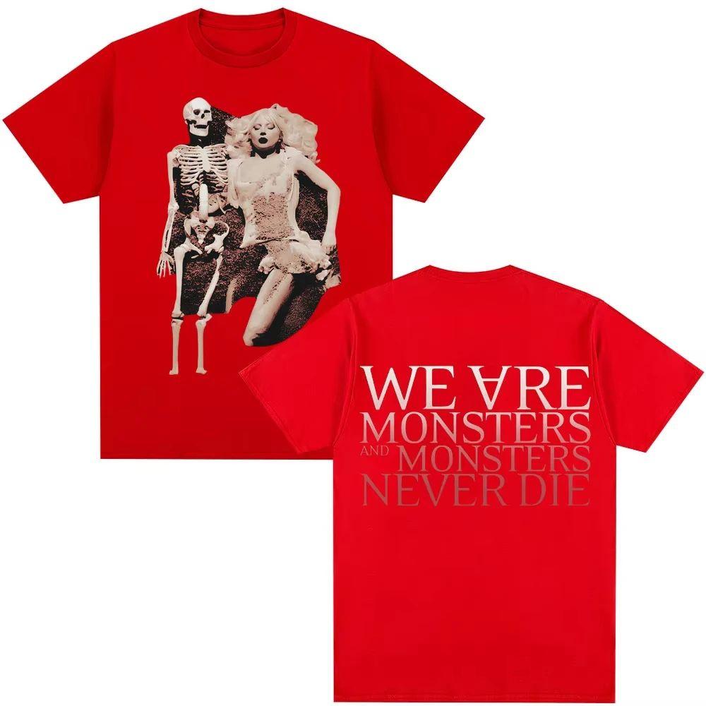 Die Mayhem Ball Tour 2025 Vintage T-Shirts Little Monsters Gothic Punk Fashion T-Shirt Männer Frauen Baumwolle Übergroße T-Shirts