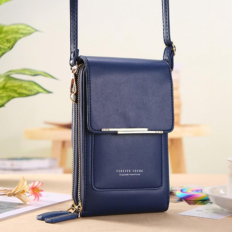 Damenmode-Handytasche mit Touchscreen, vertikale Umhängetasche, Mini-Umhängetasche, Geldbörse