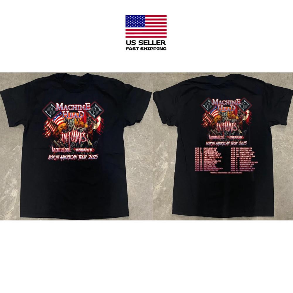 

Machine Head North American Tour 2025 Tour Dates List Two Sides AQ84 Unisex T-Shirt L