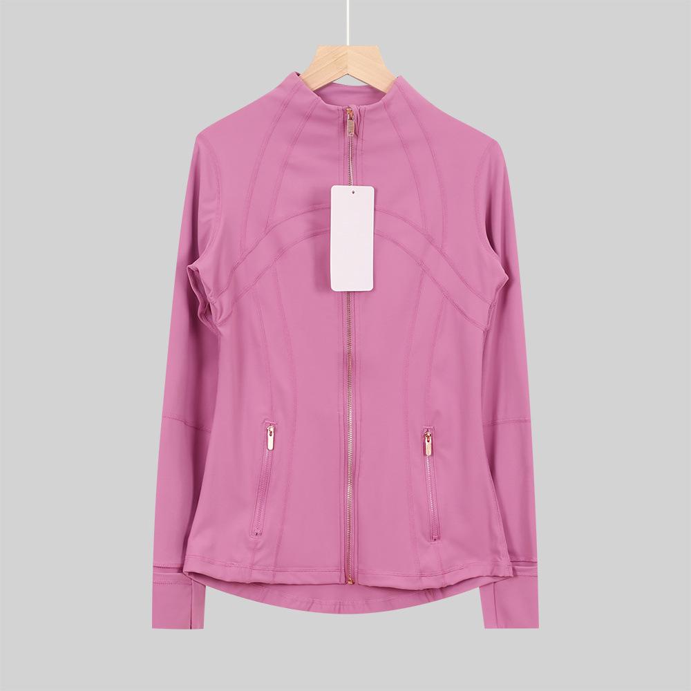 Available: Original Gold Quick-Dry Slimming Fitness Jacket with Stand-Up Collar and Long Sleeves for Running & Yoga.