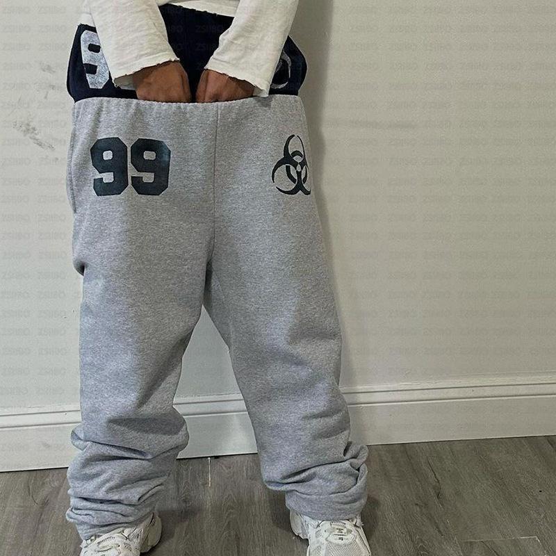 European and American street digital print Y2K men's and women's loose and personalized hip-hop casual pants