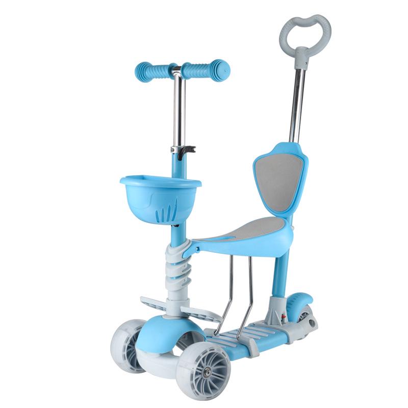 3-in-1 Kids' Scooter for Ages 2-6: Convertible Seat, Flashing Wheels, Three-Wheel Wiggle Board.