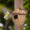 Small Hanging Bird House for Outdoor Handwoven Grass Hummingbirds Nest for Garden Shelter Place for Finches Bird Supply