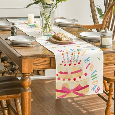 Happy Birthday Tischläufer Ballon Konfetti Druck schützt den Tisch vor Hitze und