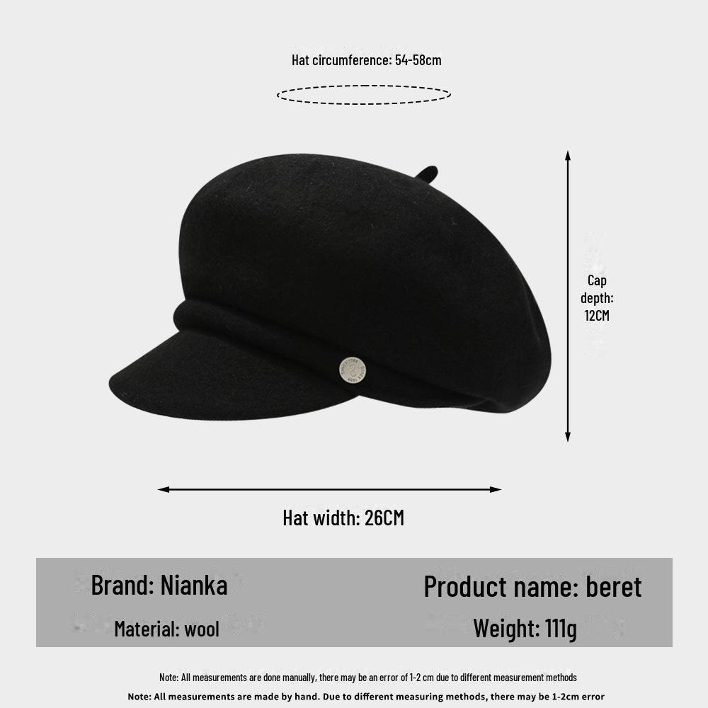 Thick Wool Beret: Japanese & Korean Style Retro Painter Newsboy Hat
