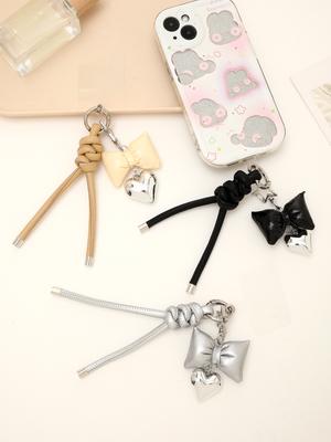 Love Leather Bow Keychain Pendant, Fashionable And Versatile, Mobile Phone Lanyard, Bag Accessories, Hanging Accessories