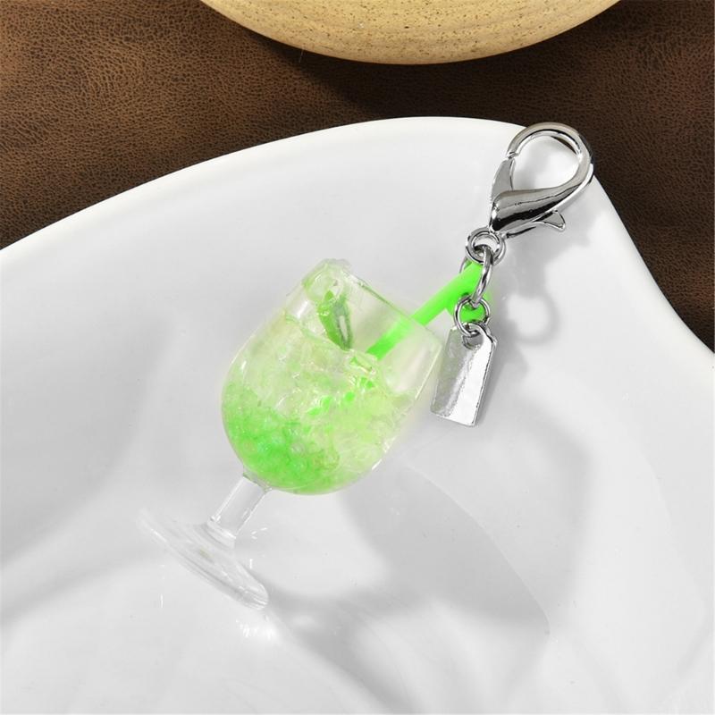 Multifunctional Small Tumbler Keychain with Fruit Charm Pendant Fashion Accessory for Bags and Keys Decoration