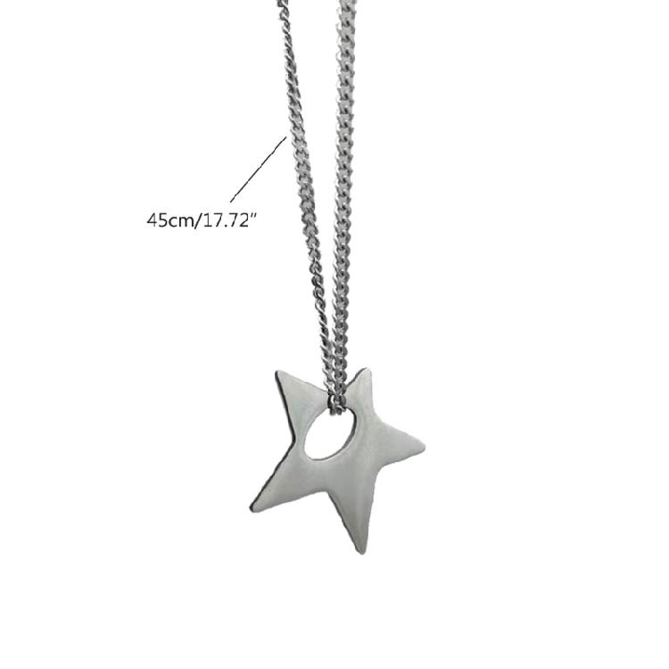 Silver Color Hollow Irregular Star Necklaces for Women Sweet and Cute Pendant