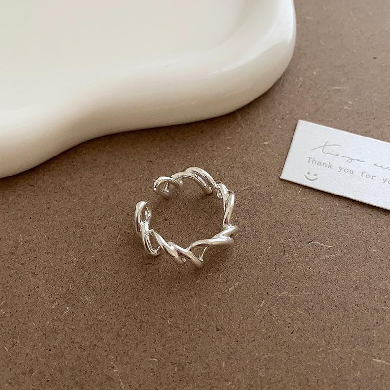 925 Sterling Silver Twisted Wire Aesthetic Rings For Women Engagement Party Jewelry Ladies Accessories Wholesale