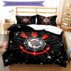 Sport Club Football Crest Printed Pattern Duvet Cover Set – includes 1 duvet cover and 2 matching pillowcases Bedroom decor Christmas gifts