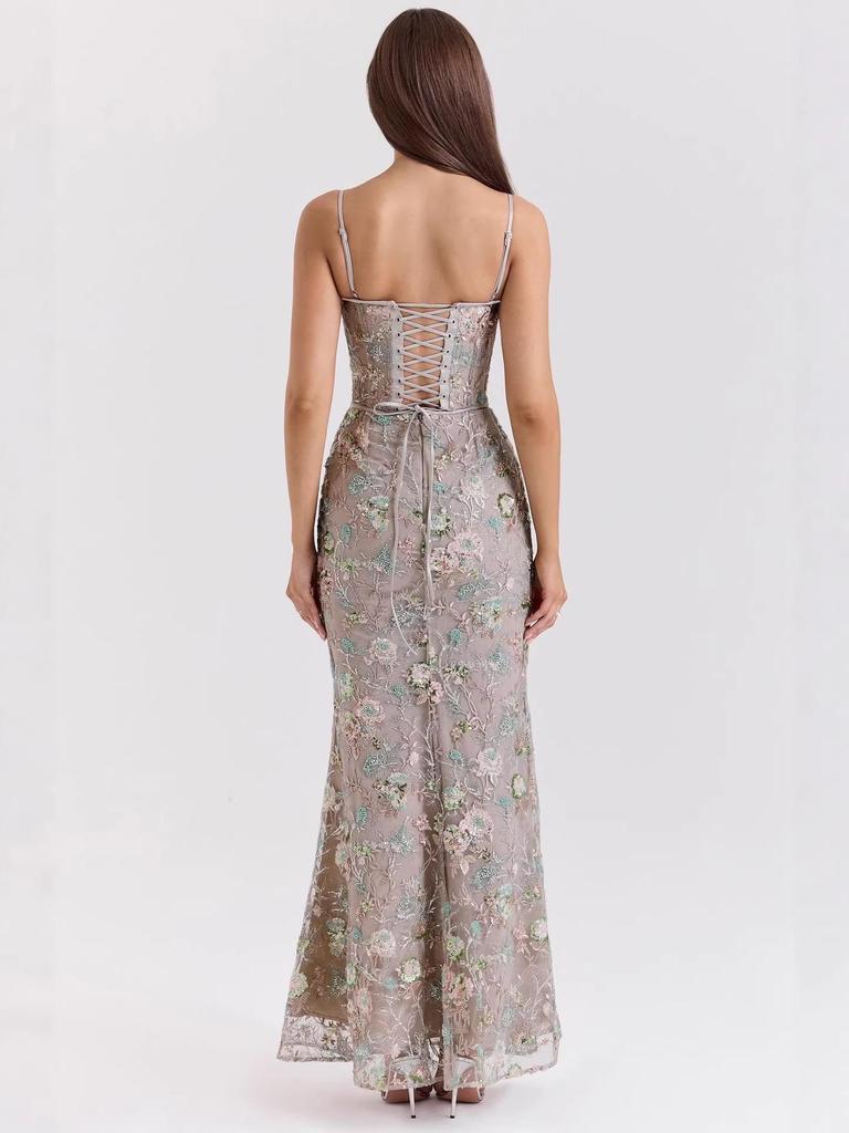 2026 Abito Elegante con Lacci e Schiena Scoperta Slim-fit da Donna