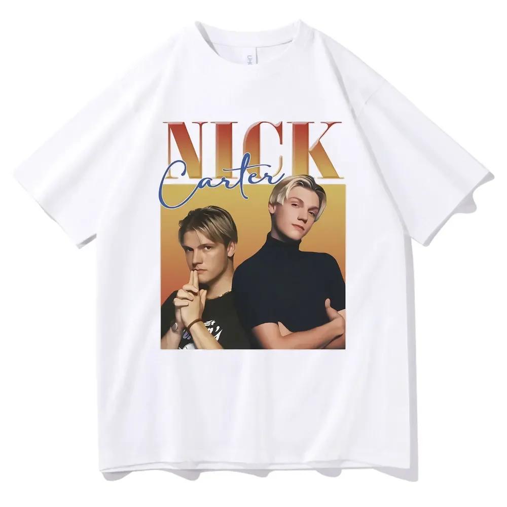 Rock Band Backstreet Boys Nick Carter Nadruk Koszulka Męska Vintage Koszulki Unisex Bawełniane Koszulki Unisex Wounisexs Hip Hop Oversize Koszulka