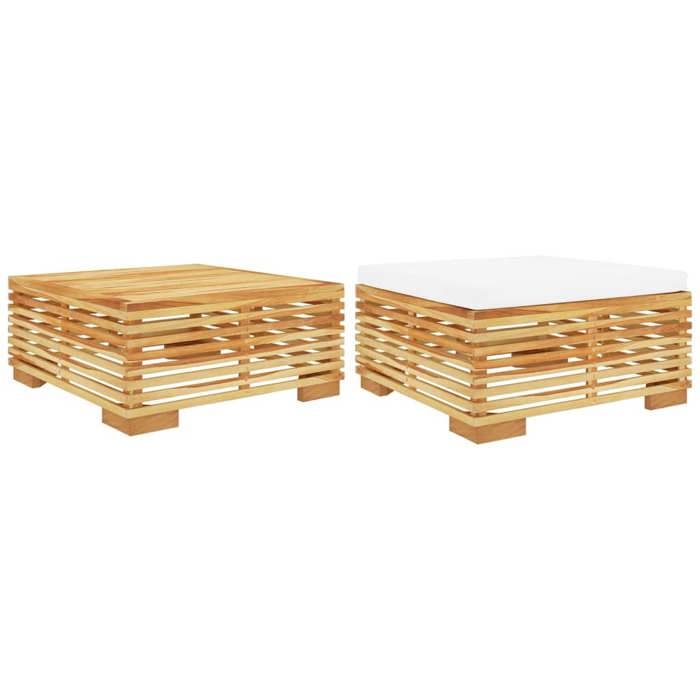 VidaXL Salon de Jardin 2 pcs Table Basse Coussin de Siège Ensemble de Meubles de Jardin Mobilier d'Extérieur Patio Terrasse 319169