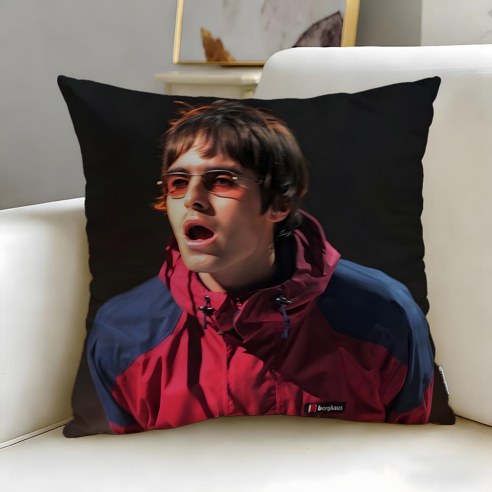 Popular Singer Liam Gallagher Cushion Cover Soft EasyWash Pillow Case Versatile for Couch Bed Travel and Office