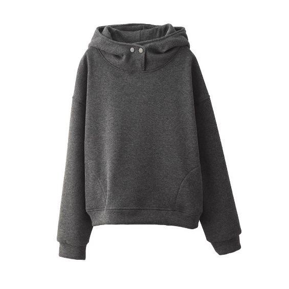 2025 Women's Winter Fleece-Lined Cashmere Cotton Hooded Knit Sweatshirt - Warm Casual Pullover