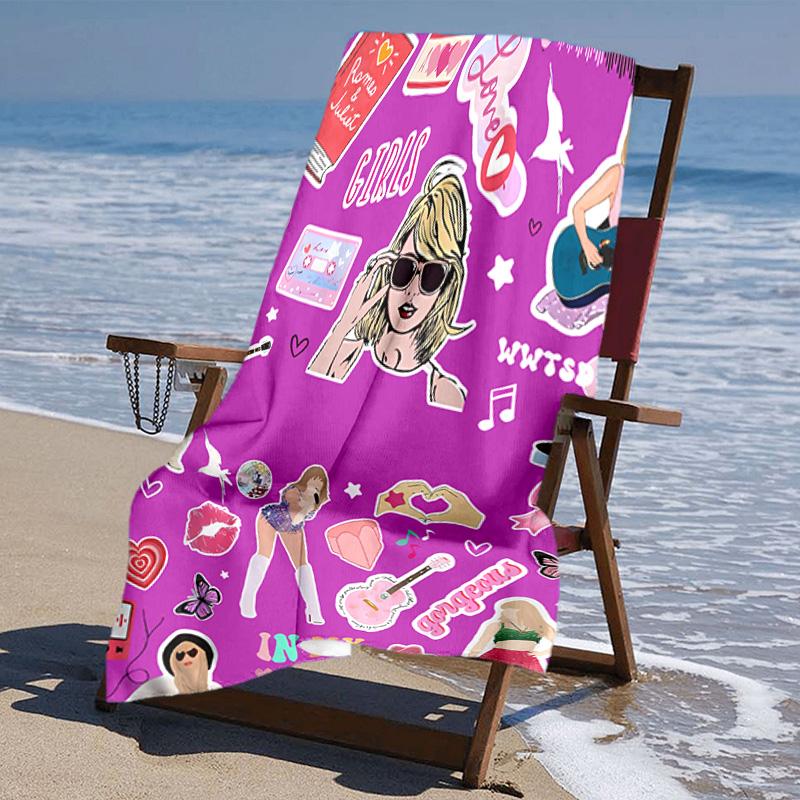 Proof Beach Towel with Taylor Swift Pattern - Soft,absorbent,quick-drying,machine Washable - Perfect for Swimming,camping,bathing