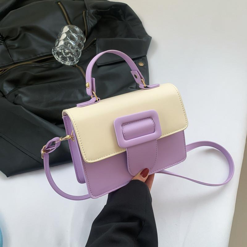 2024 Spring New Trendy Fashion Pu Shoulder Bag Street Style Crossbody Bag Women's Unique Design Chic Small Square Bag Black Blue Green Purple Orange