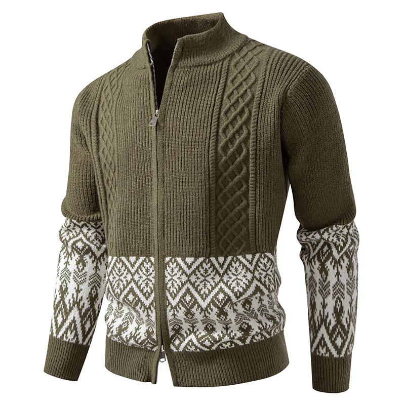 Neuer Stil Gestrickte Strickjacke Herren Jacquard Verdickte Strickjacke Pullover Übergröße Gestrickte Pulloverjacke