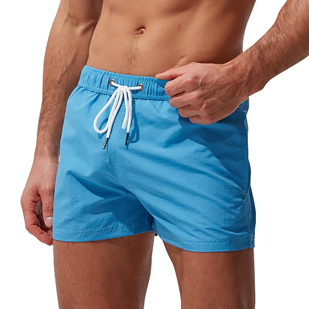 Men's Beach Pants Pocket Zipper Surf Shorts Casual Fashion Swimming Trunks