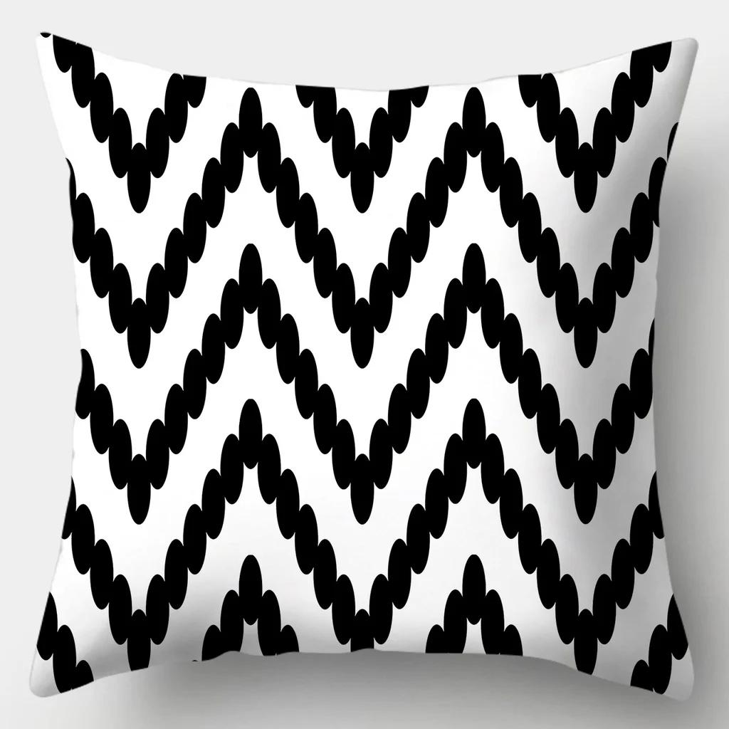 Black and White Series Cushion Cover 45cmX45cm Pillow Case Square Sofa