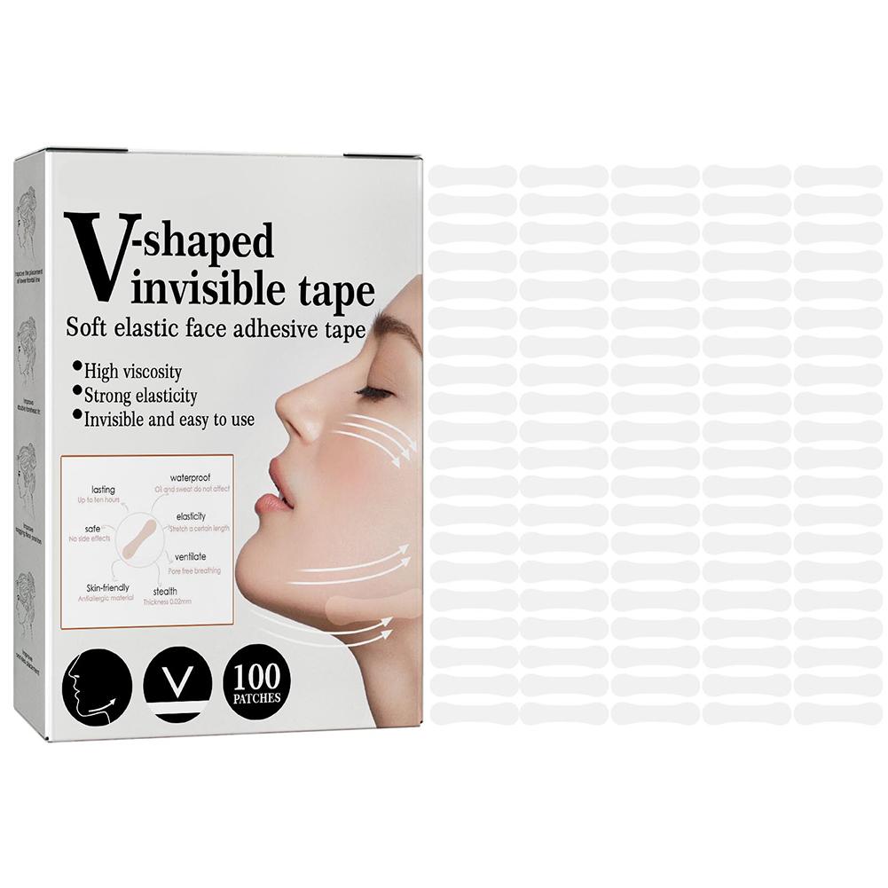 A Box of 100pcs V Type Lift Invisible Adhesive Double Chin Lift V-face Makeup Stage Play Invisible Adhesive
