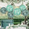 3PCS Decorative Paper Lanterns Leaf Pattern Hanging Lanterns Suitable for Weddings Birthdays and Festival Atmosphere