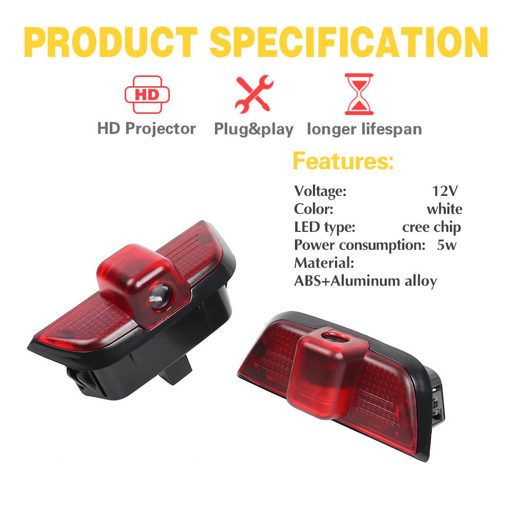 New LED Car Door Welcome Warning Ghost Shadow Light Accessories For Mercedes Benz W204 C CLASS C200 C260 C280 C230 2008 - 2013 AS1