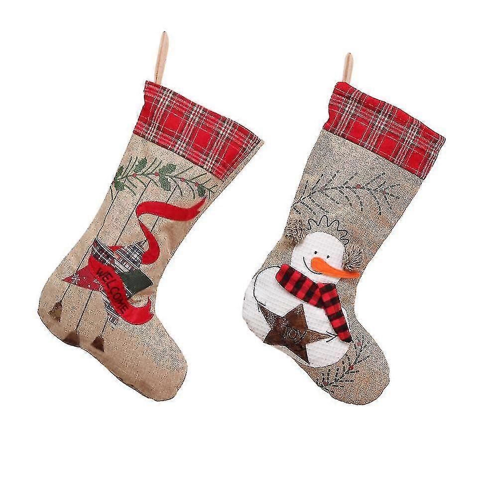 Christmas Stock, Large Personalized Christmas Stockings, Snowman Xmas Stocking For Christmas Party Decorations