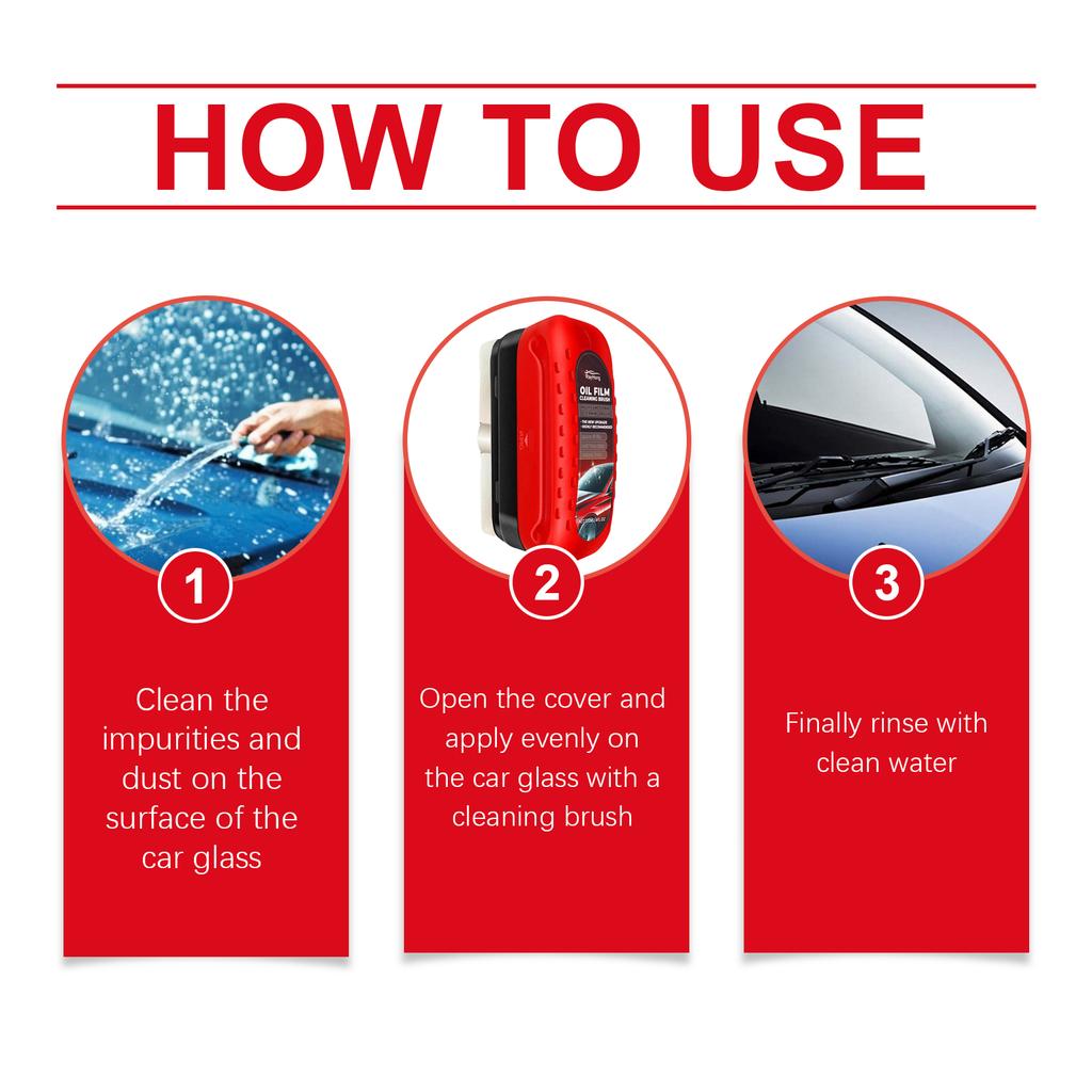 Car Glass Oil Film Remover Kit Glass Cleaning Board Hydrophobic Glass Coating for Windshield Clear Window Auto Detailing Tool