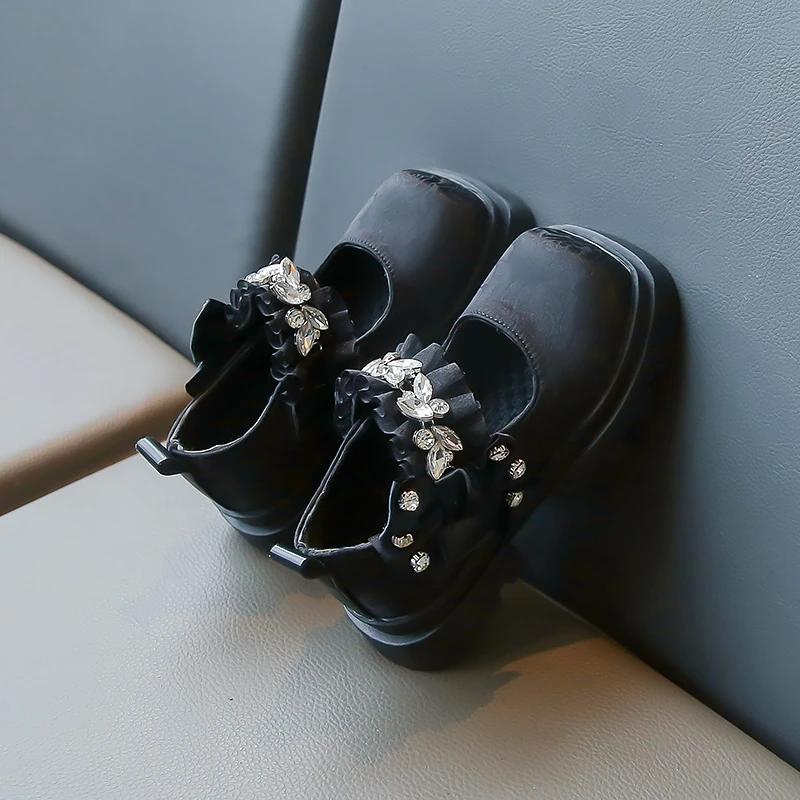 2024 Girls Mary Jane Shoes Lolita Style Children Princess Shoes Sweet Elegant Kids Causal School Leather Shoes Fashion Versatile