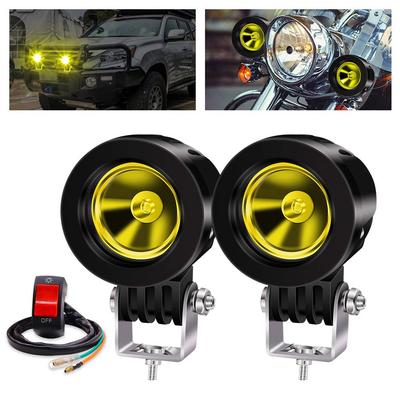 X-STYLE Motorcycle LED Fog Lamp, Yellow, 10 W, LED Work Light, 10 V -