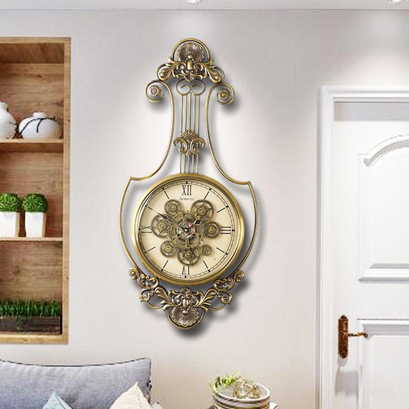 Interior Art Mural Clock Wall Vintage Luxury Digital Xenomorph Aesthetic Interior Wall Watch Nordic Alarm Saati Home Decoration