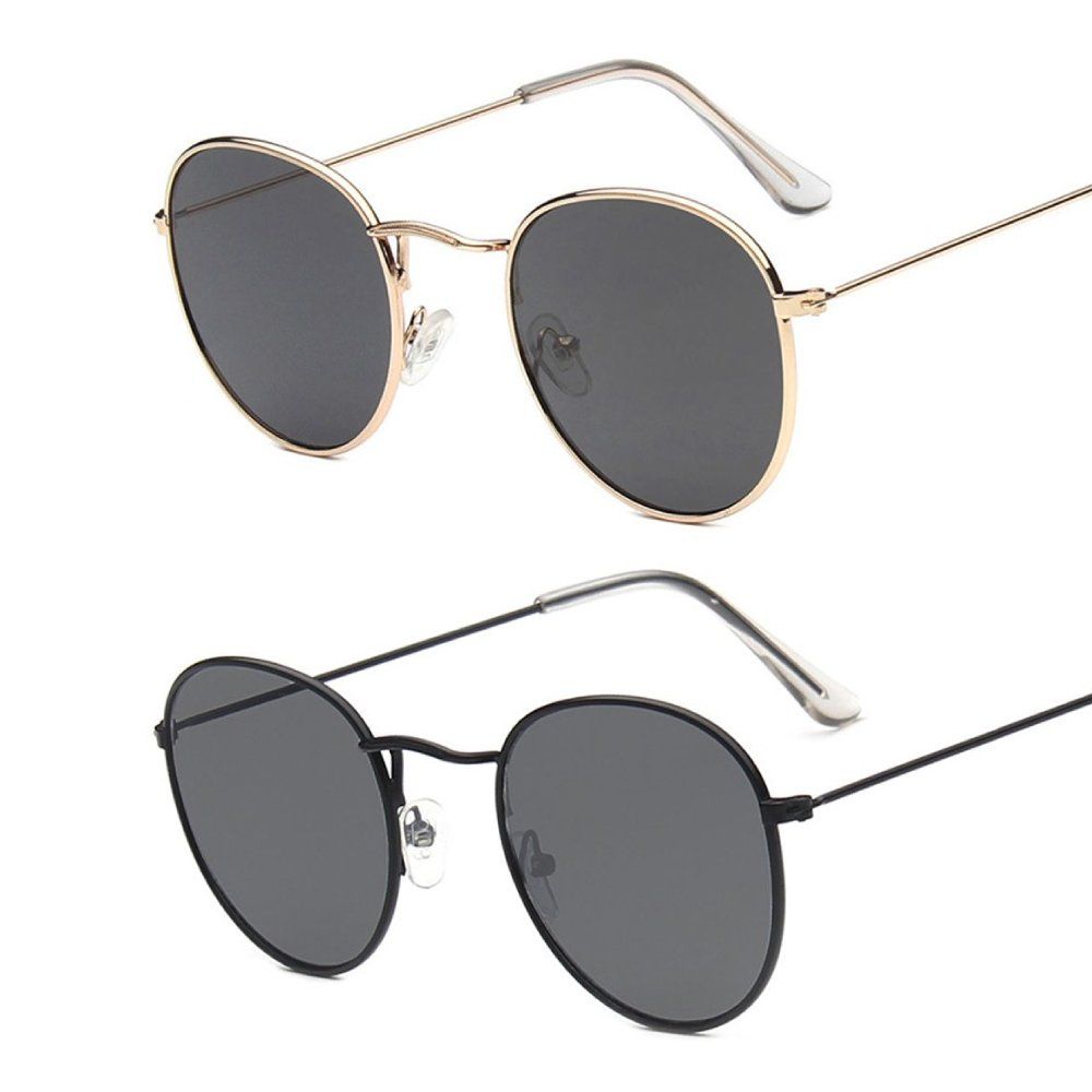 Vintage Round Sunglasses For Women Men Metal Frame Sun Glasses Retro Shades Uv Protection Summer Driving Goggles Eyewear