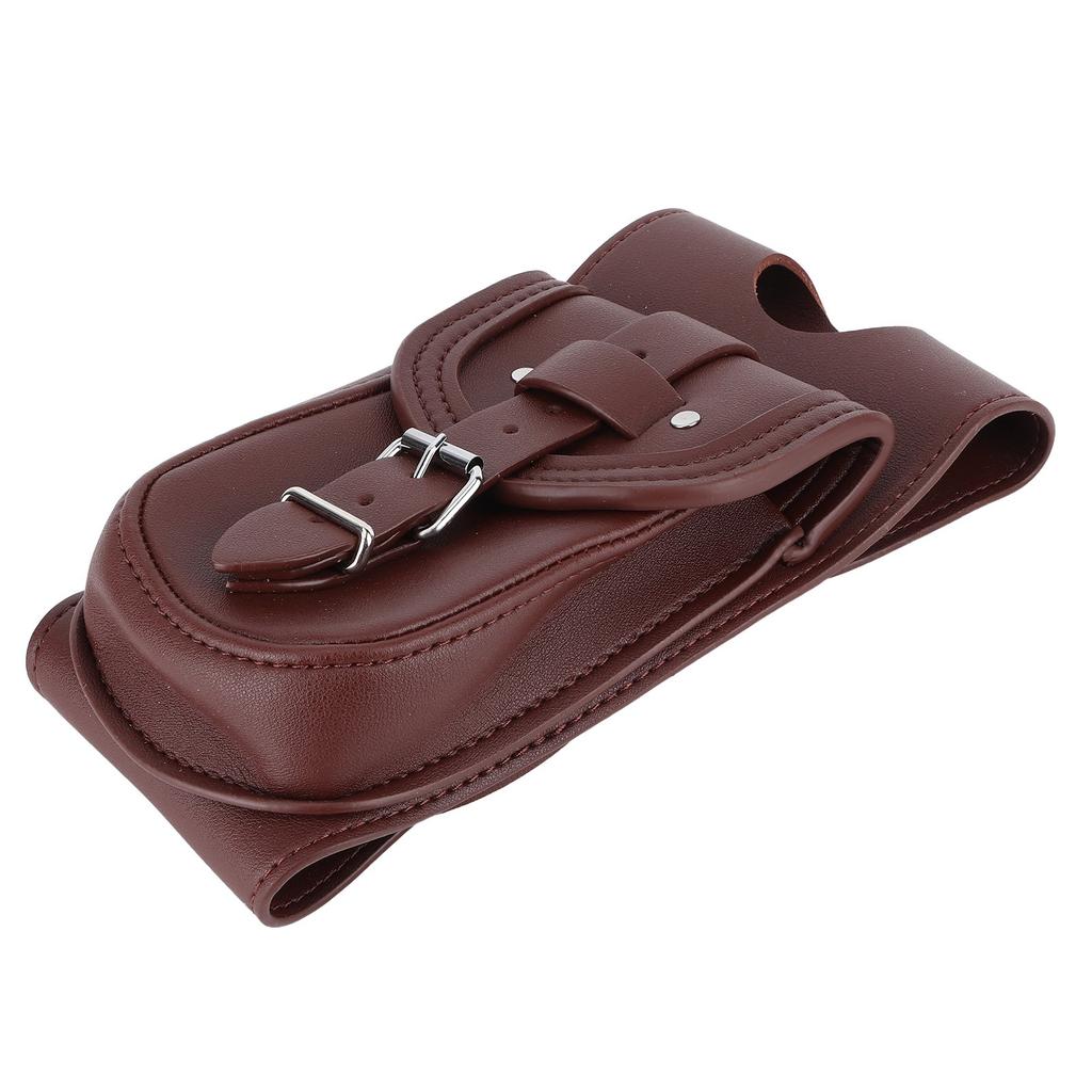Motorcycle PU Leather Gas Fuel Tank Cover Panel Pad Bib with Pouch Motorbike AccessoryBrown